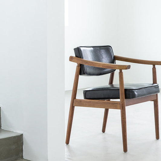 Fauteuil rembourré en bois massif Eastyle