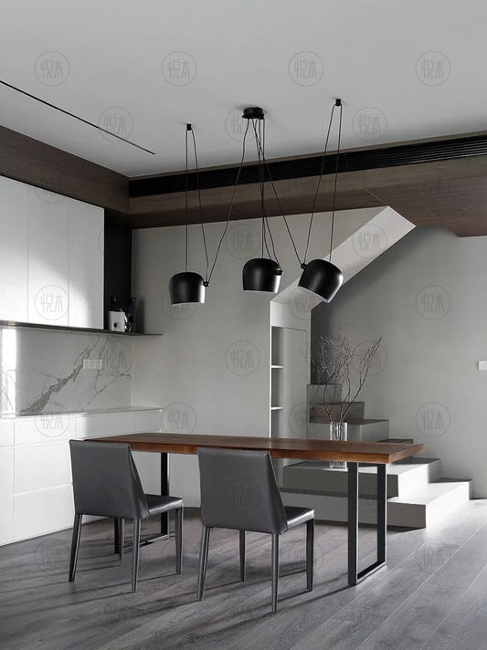 Table à manger BRYCE Nordic Scandinave Rétro en Bois Massif Bois Dur Américain