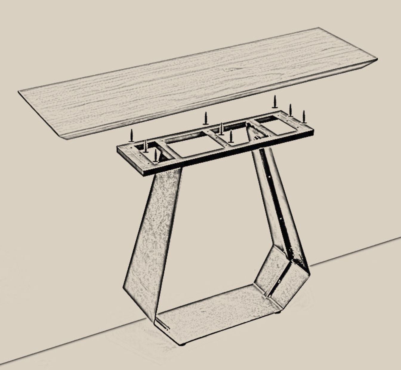 Table d'affichage de couloir MADISON