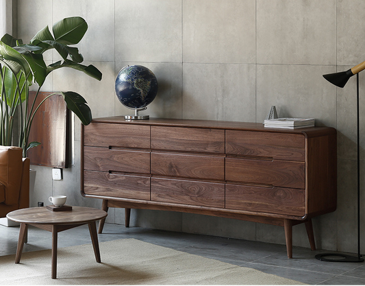 ANGELINA CONRAD Commode scandinave 6 tiroirs Bois massif nordique