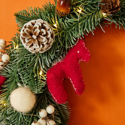 Couronne de Noël en forme de lune