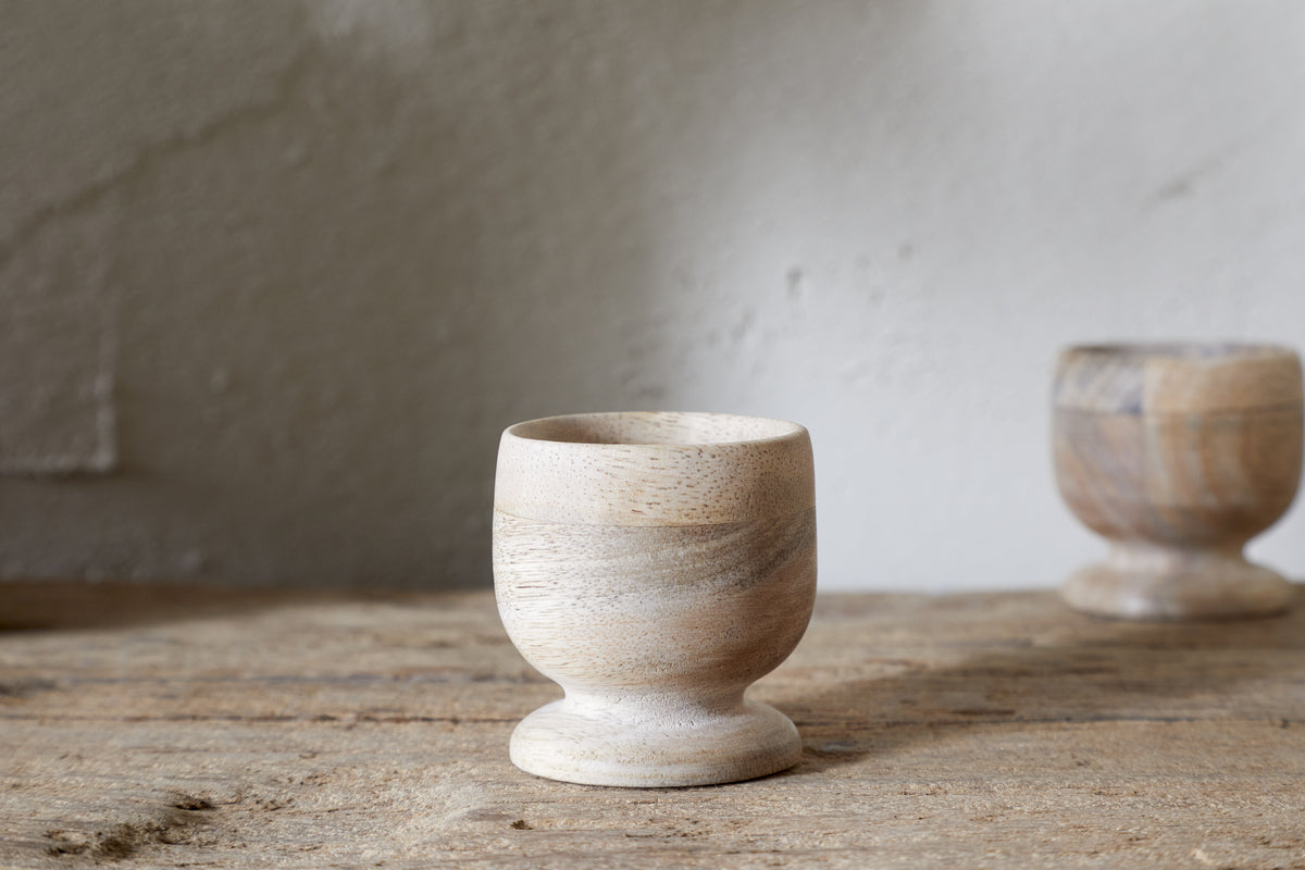 Coquetier en bois Awa - Naturel - (Lot de 2)