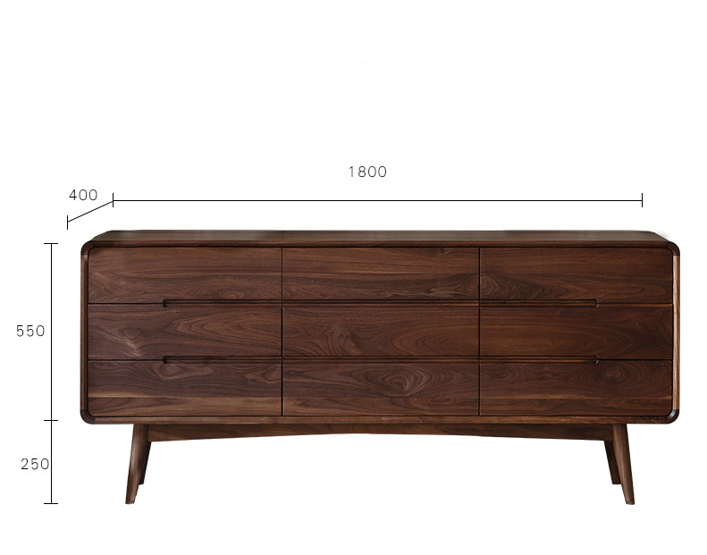 ANGELINA CONRAD Commode scandinave 6 tiroirs Bois massif nordique