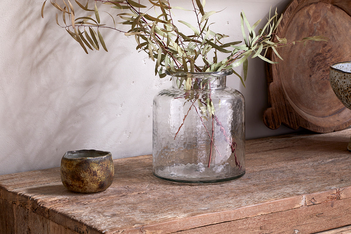 Vase en verre recyclé Akra - Transparent