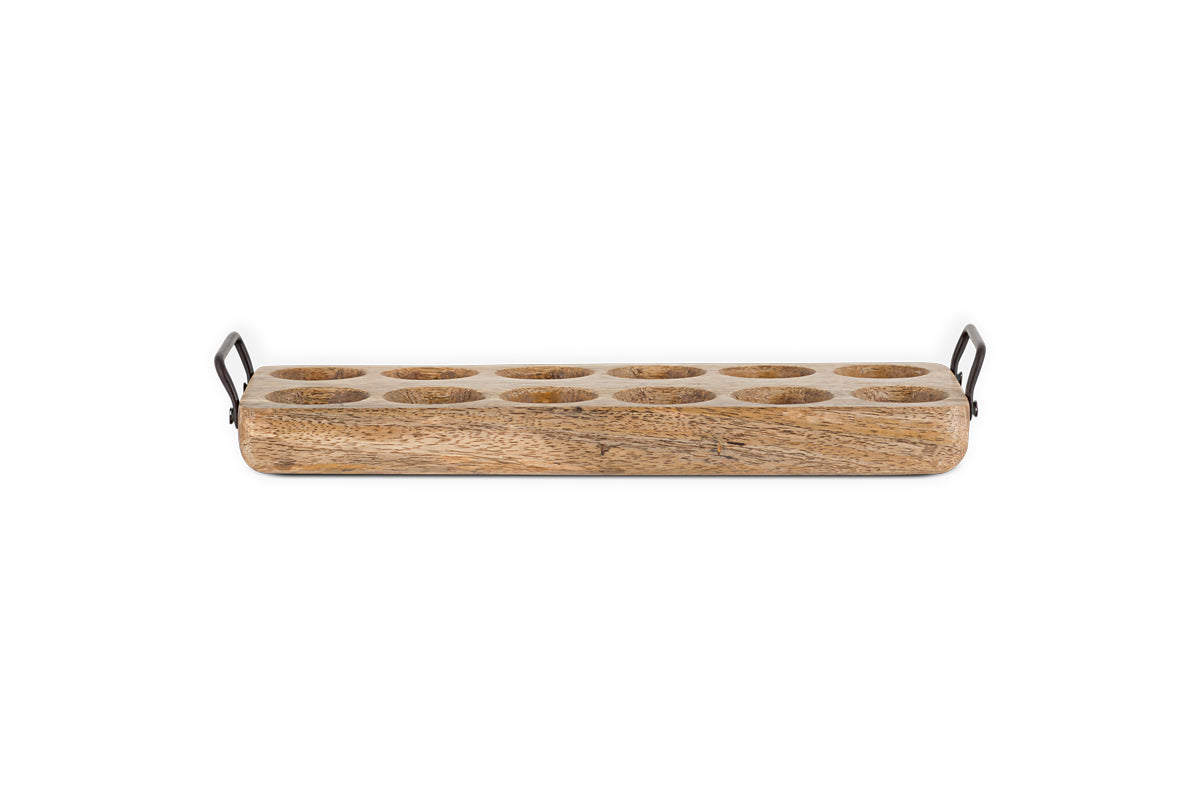 Porte-œufs en bois de manguier Anda - Naturel