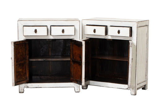 Table d'appoint de lit Dongbei blanche antique