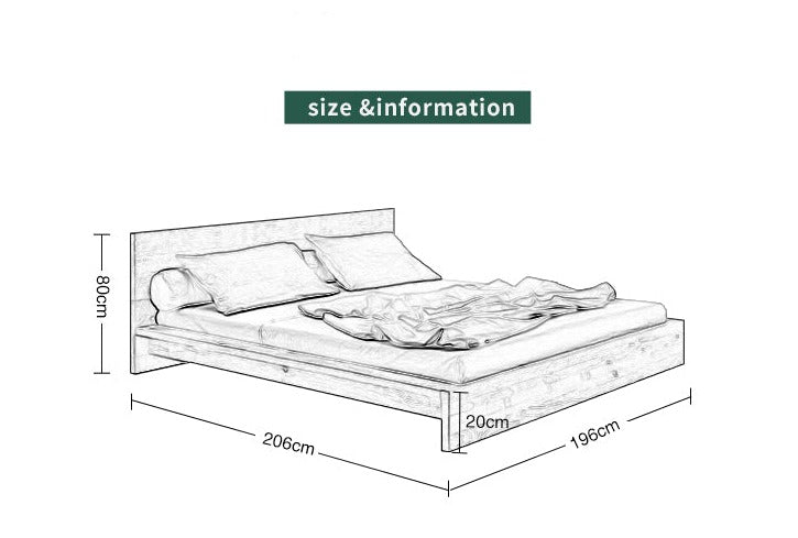 Lit CAMRYN BELAIR Lit Tatami de style japonais Lit nordique en bois massif