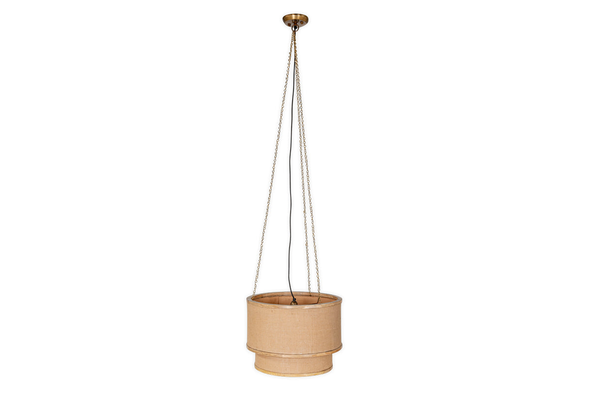 Lampe à Suspension Darat en Bois de Manguier et Jute - Naturel