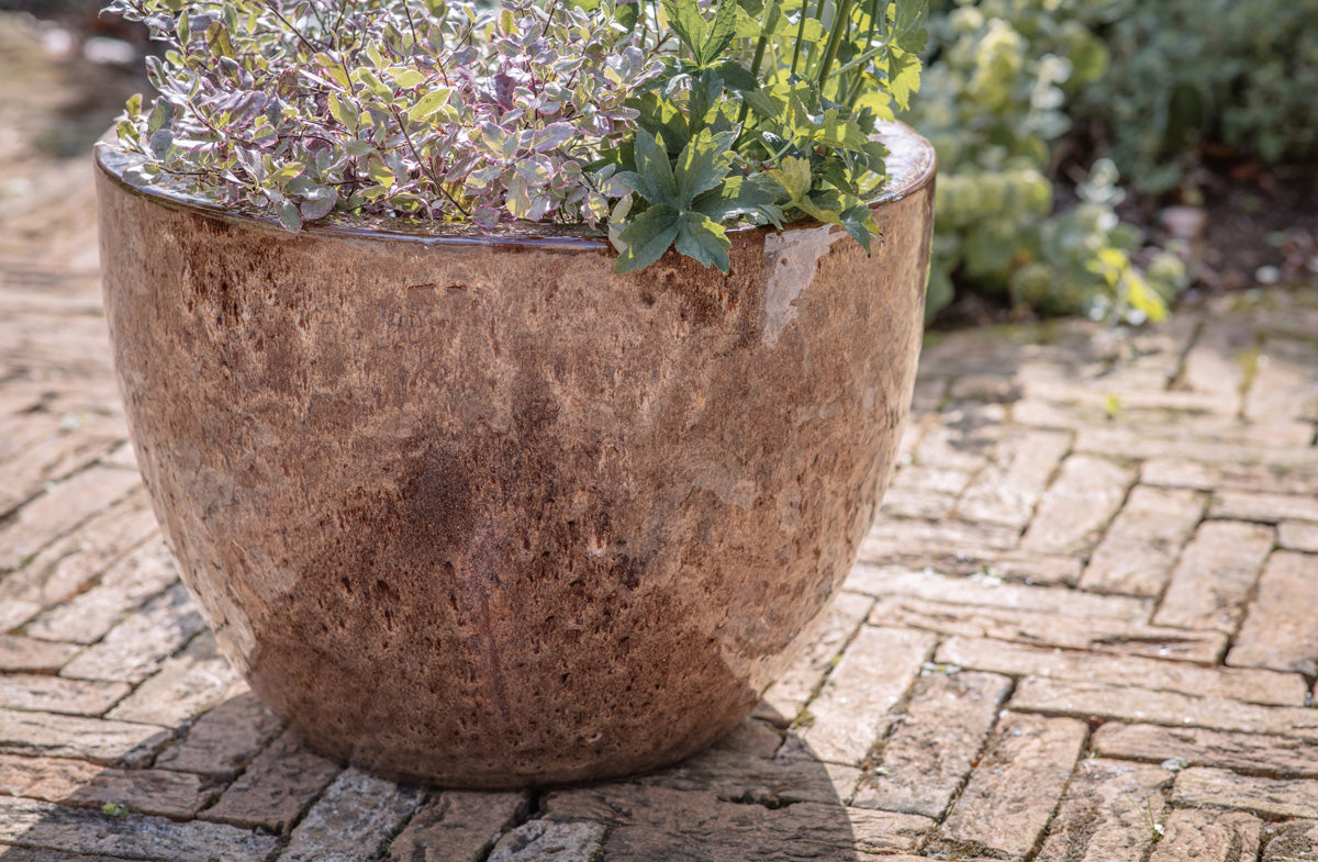 Jardinière en terre cuite Dunai - Marron