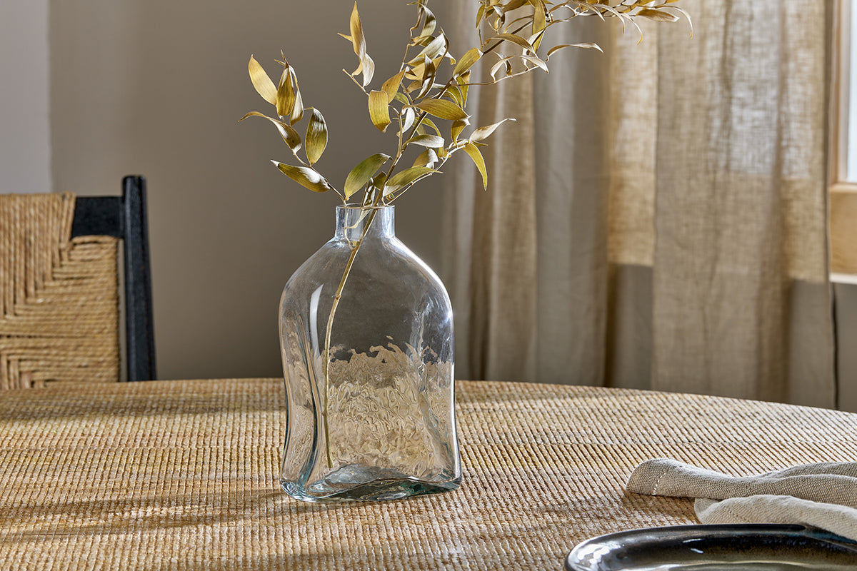 Vase bouteille en verre recyclé Ellam - Transparent