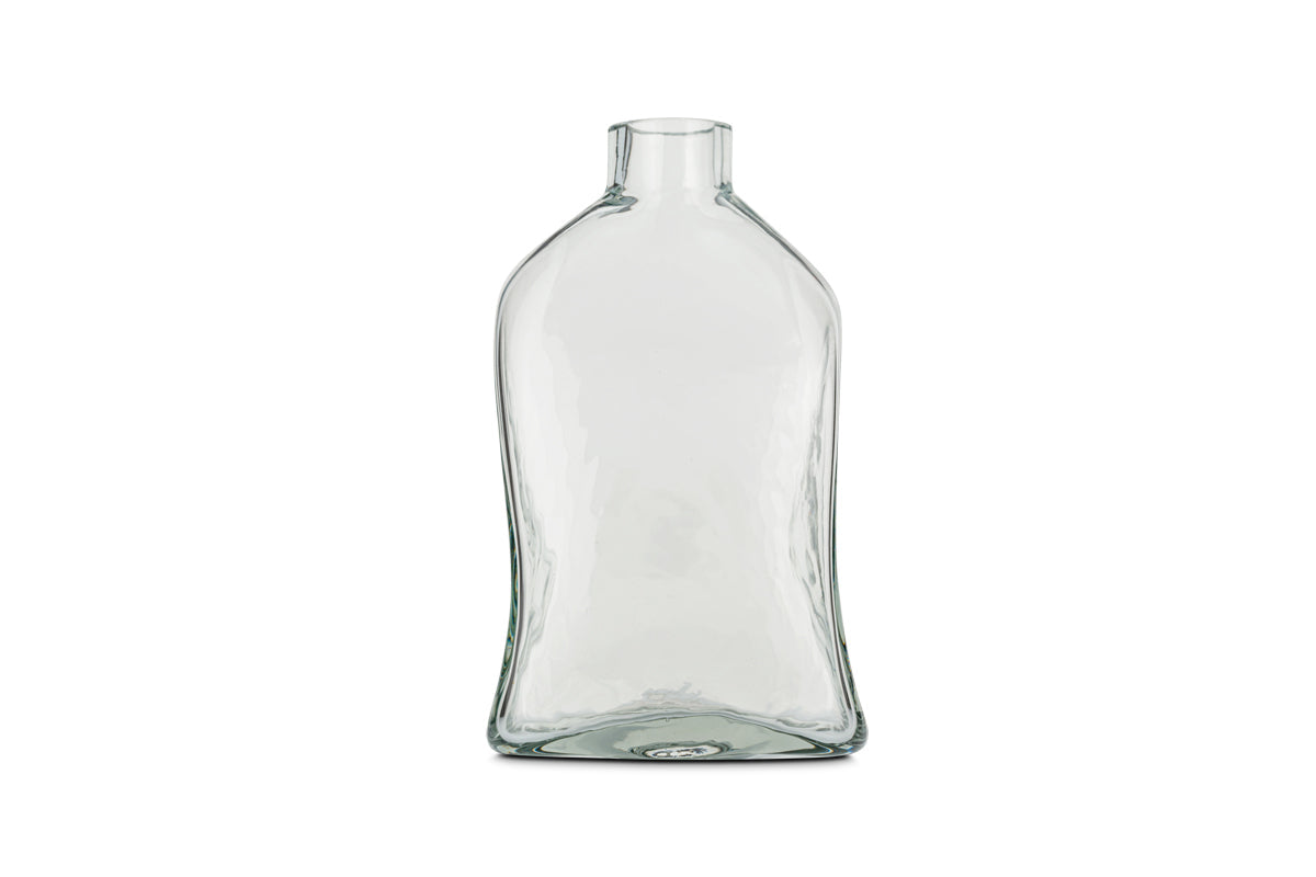 Vase bouteille en verre recyclé Ellam - Transparent