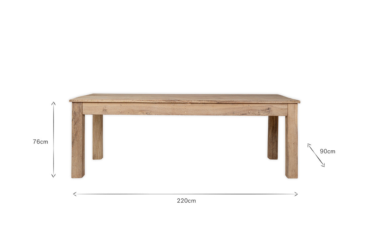 Table à manger Fioni en bois recyclé - Naturel
