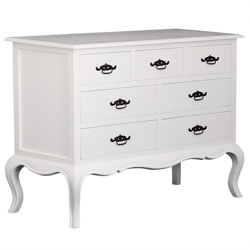 Commode française Linda 7 tiroirs 130 cm Lowboy