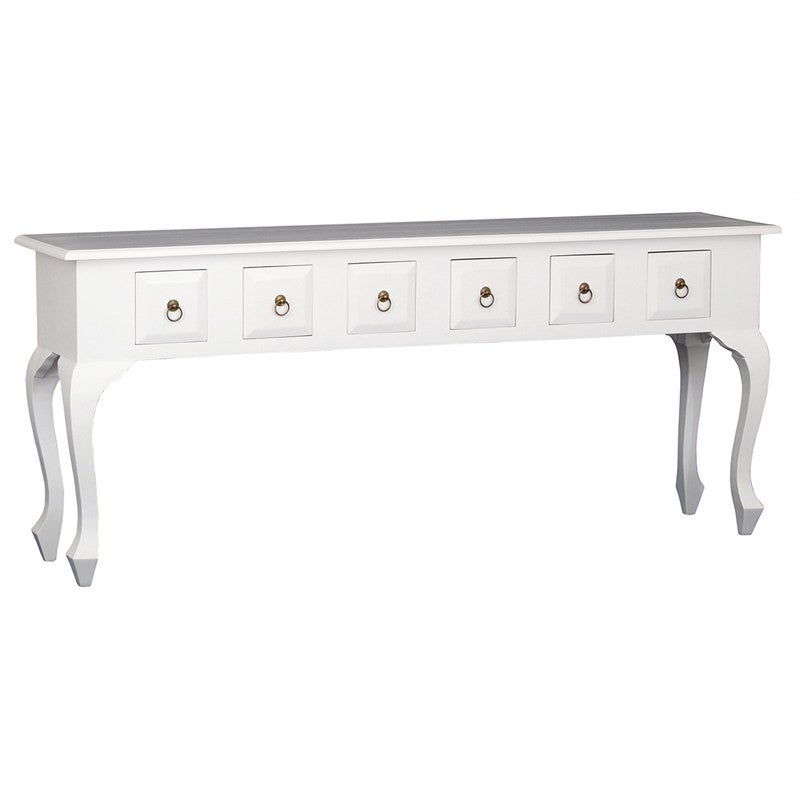 Console française Jennifer 6 tiroirs 180 cm