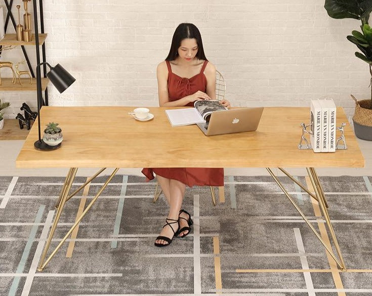 Table à manger IAN Live Edge Slab Design minimaliste moderne nordique