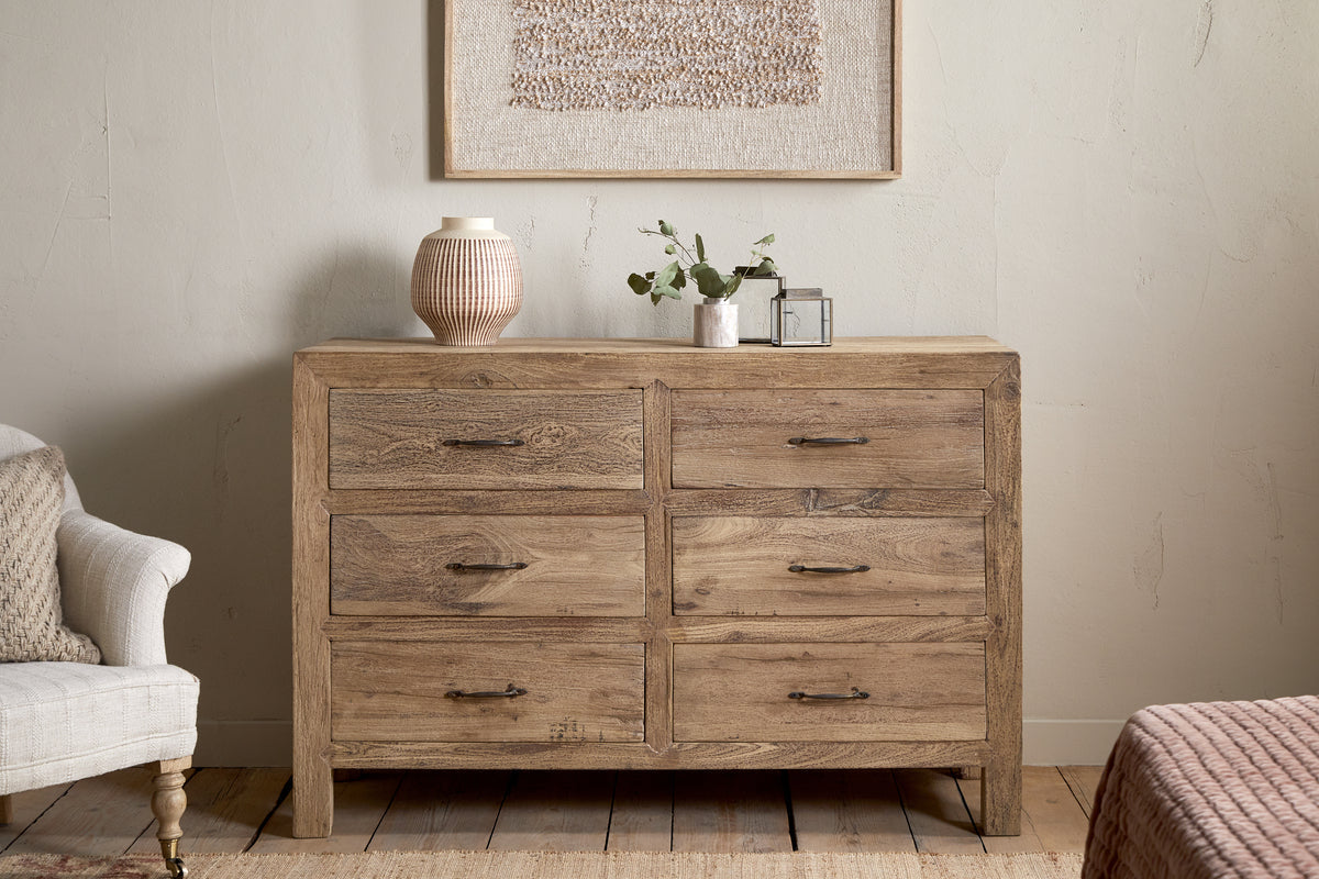 Commode Iya en bois recyclé - Naturel - Grande