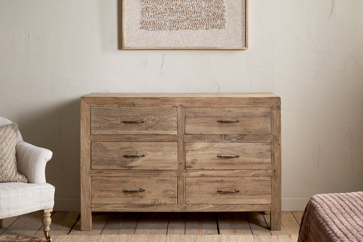 Commode Iya en bois recyclé - Naturel - Grande