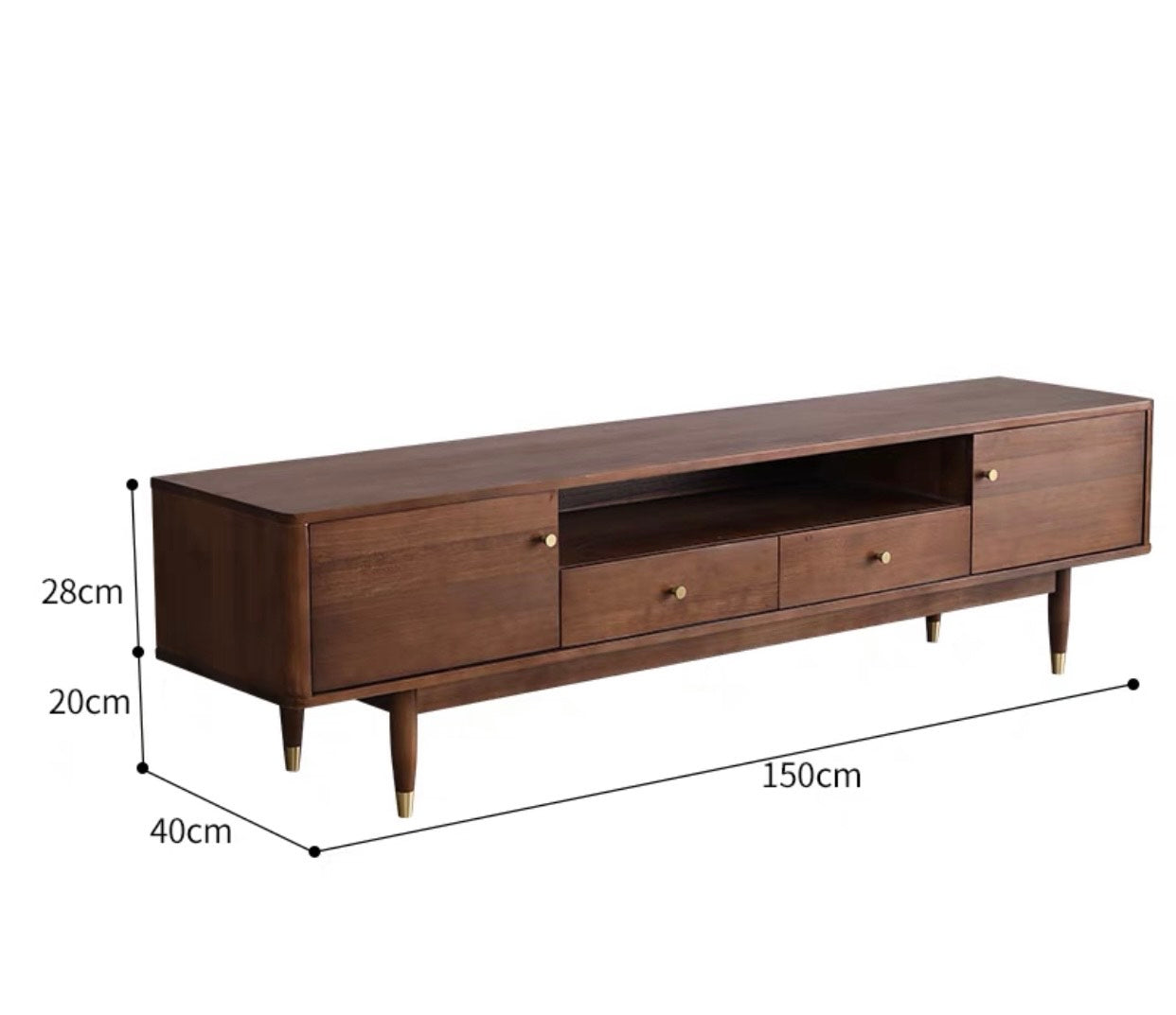 Meuble TV console en bois massif nordique ELIJAH au design simple et moderne