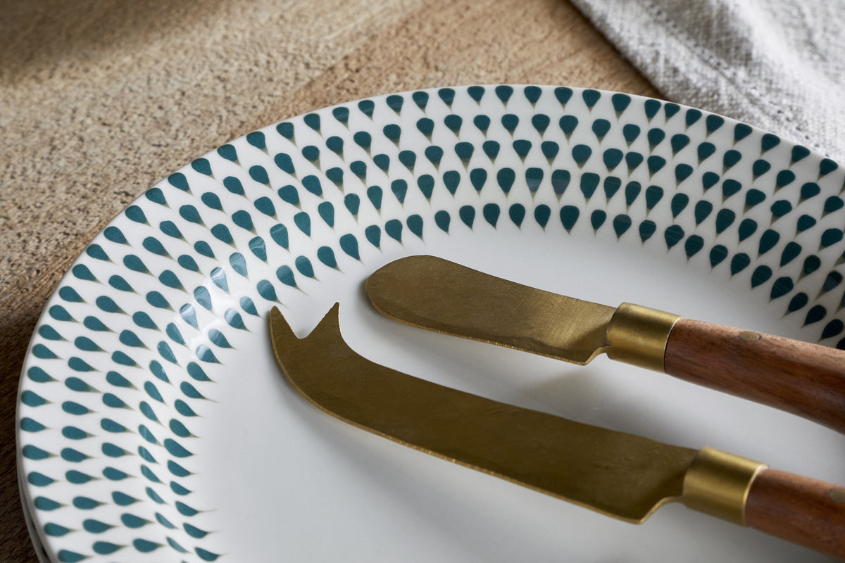 Service de table Juniper Drop – Crème et genévrier (lot de 12)