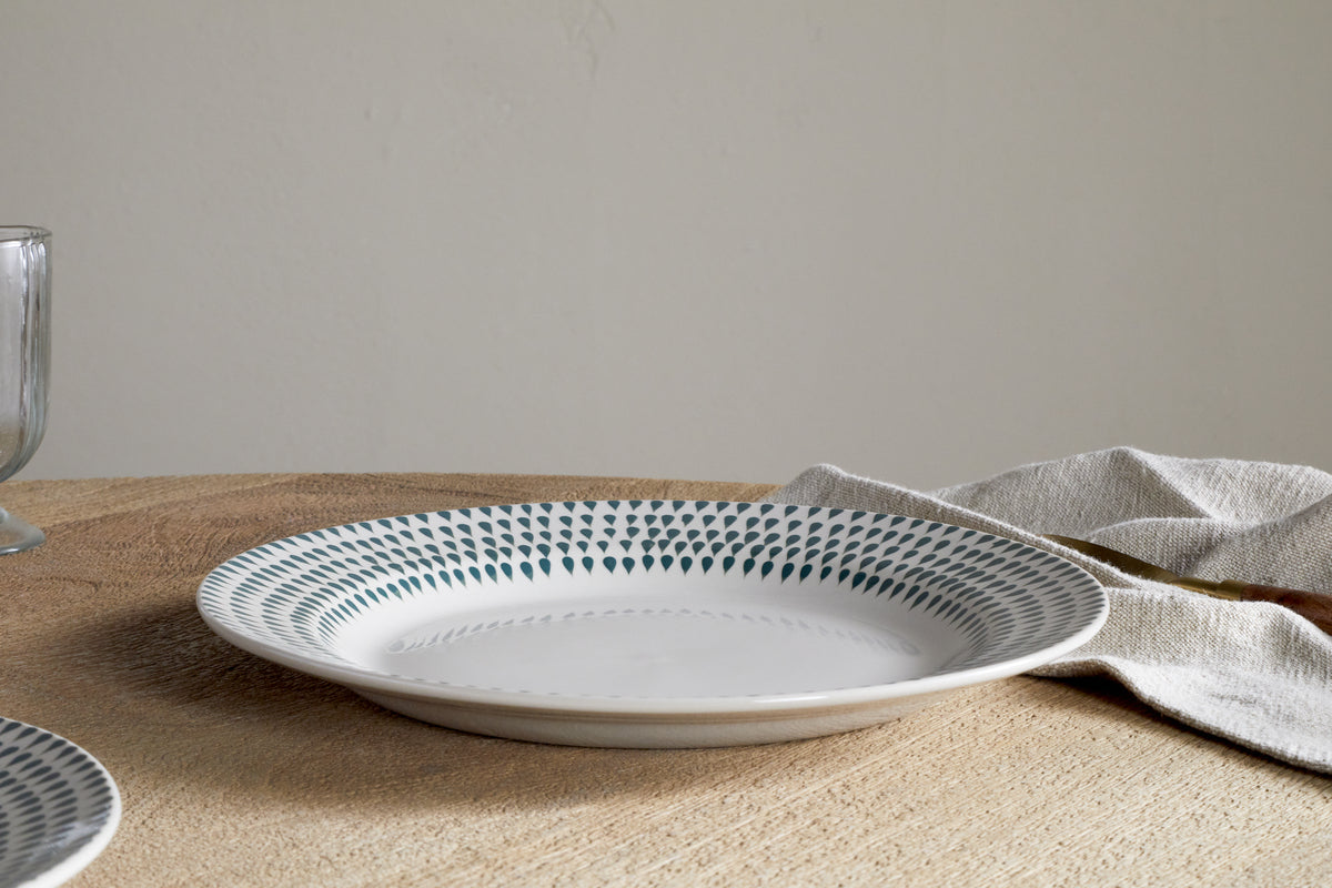 Service de table Juniper Drop – Crème et genévrier (lot de 12)