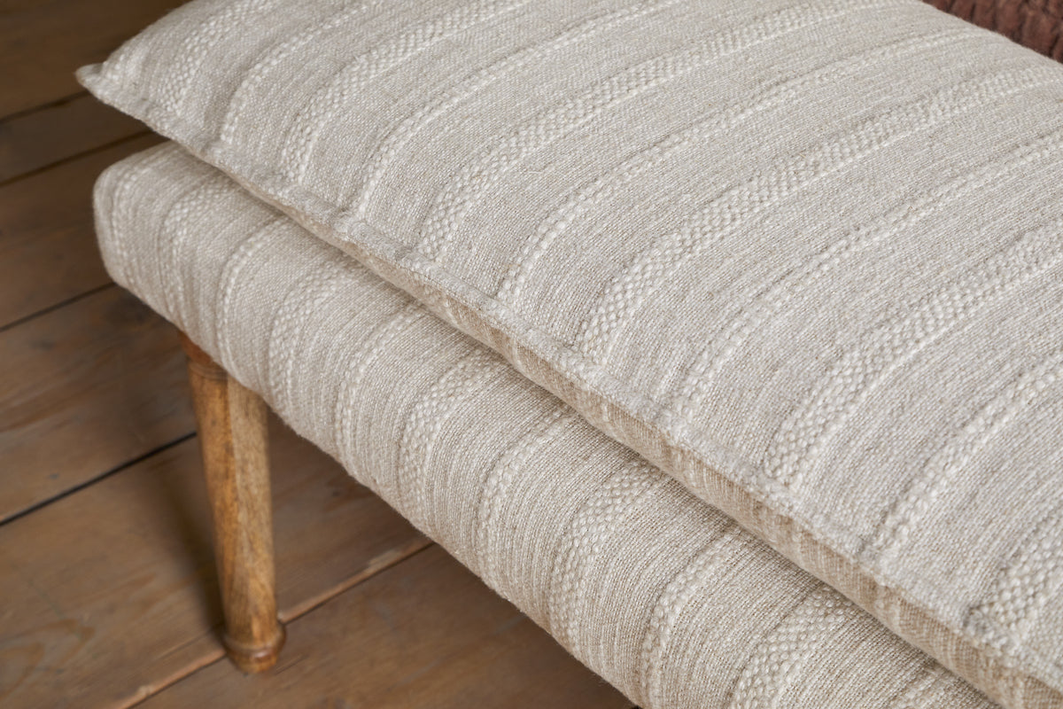 Banc rembourré en coton Kiana - Naturel