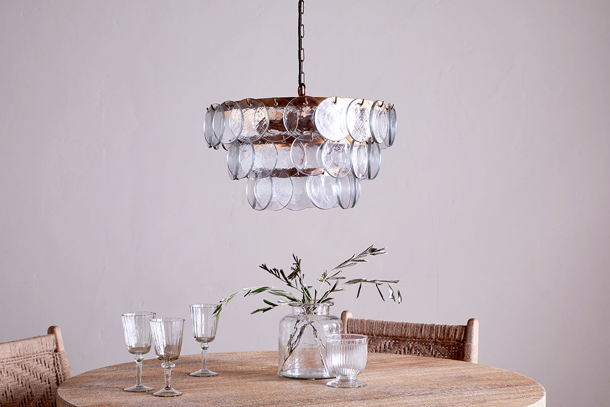Lustre en verre recyclé Kagitha - Transparent