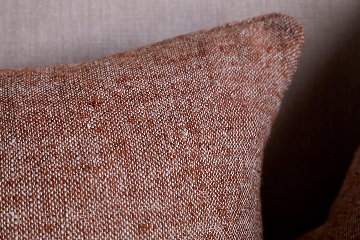 Housse de coussin en lin Kana - Rouille