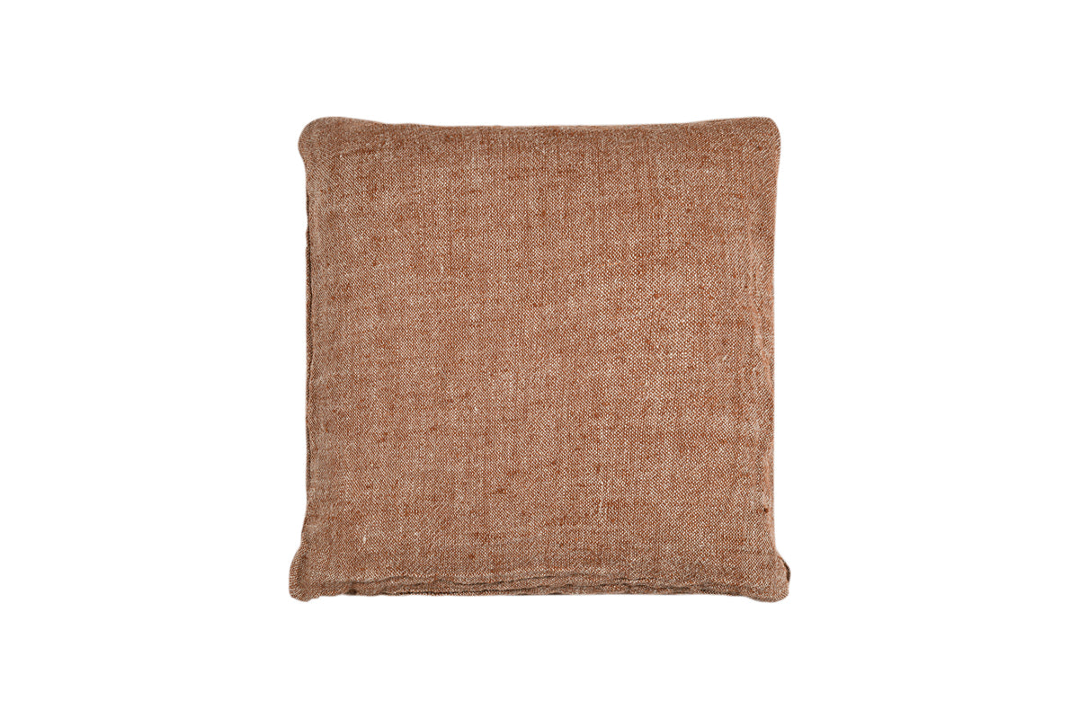 Housse de coussin en lin Kana - Rouille