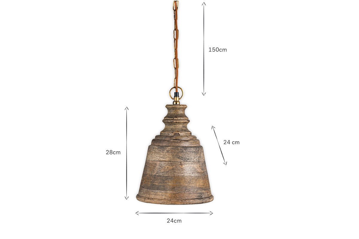 Suspension en bois de manguier Koma - Teinte frêne