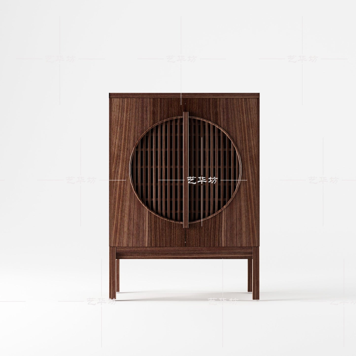 LENA SHERATON Armoire de rangement style chinois en orme ancien