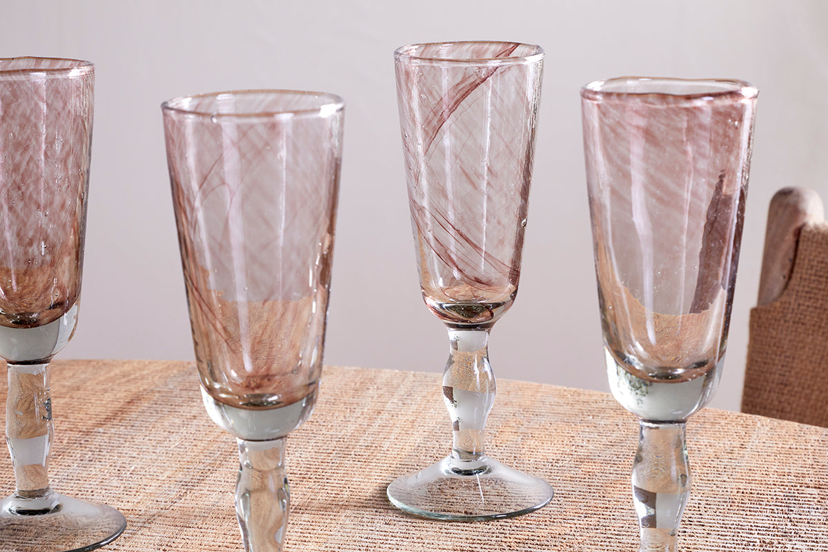 Verre à champagne Llanera - Prune - (Lot de 4)
