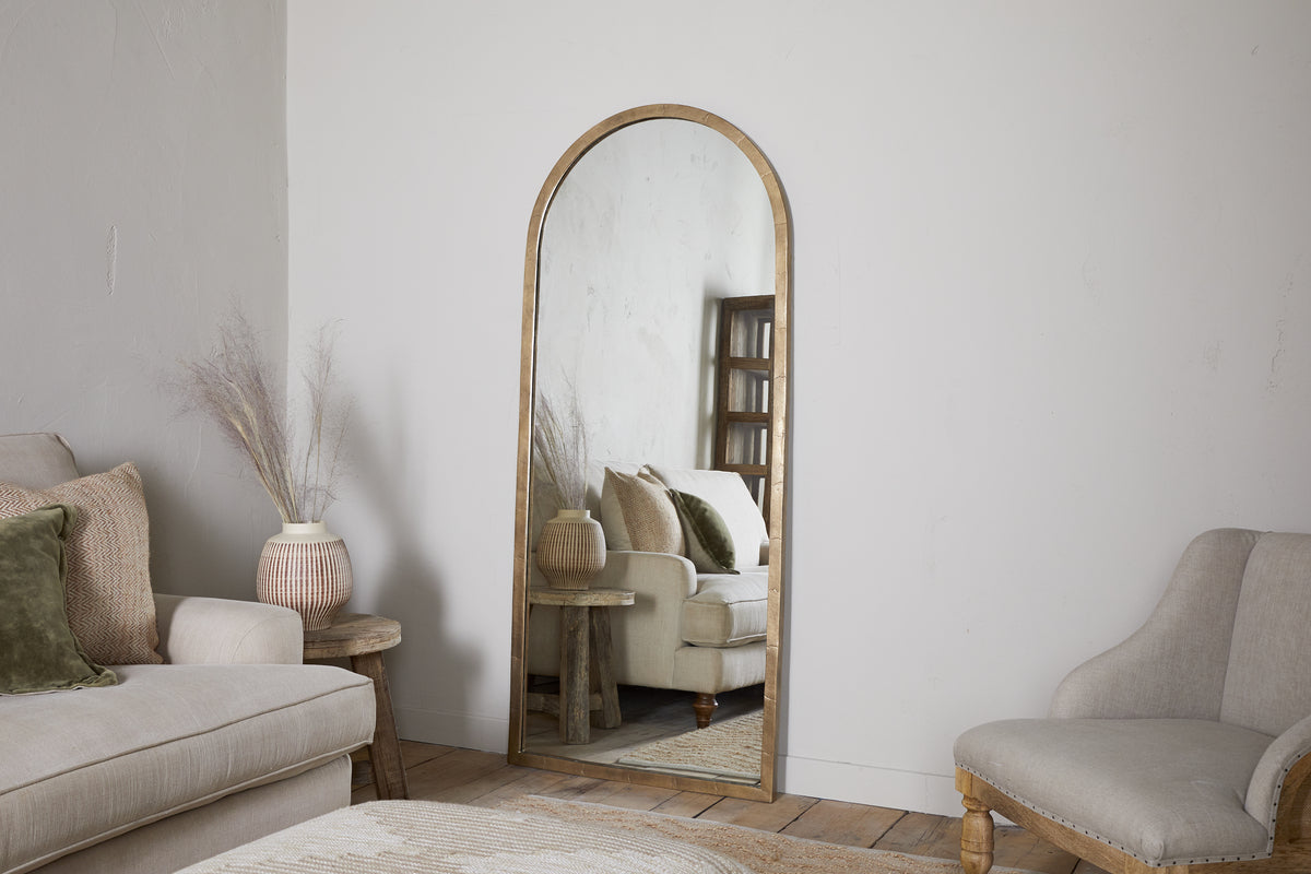 Miroir pleine longueur Murwara - Laiton antique