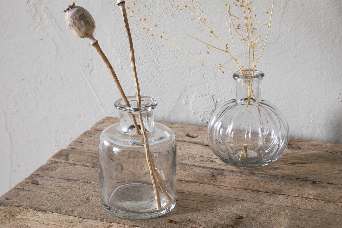Vases à bourgeons en verre recyclé Mayumi - Transparent (lot de 3)