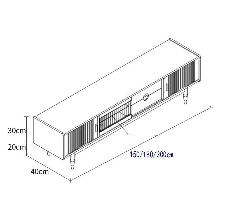 Meuble TV console en bois massif Adrianna HYATT (3 tailles, 4 couleurs)