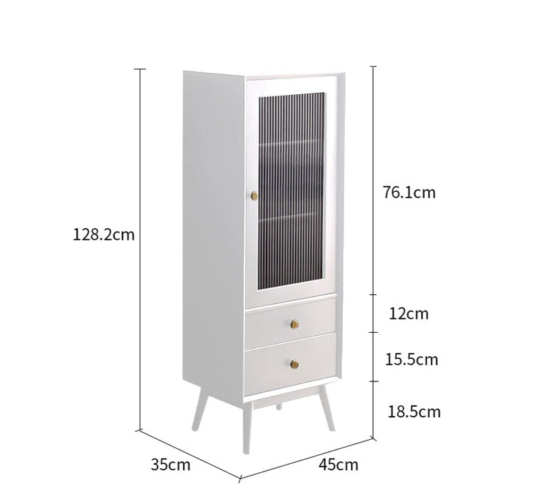 ELLEN SWEDEN Bibliothèque scandinave en verre et bois dur