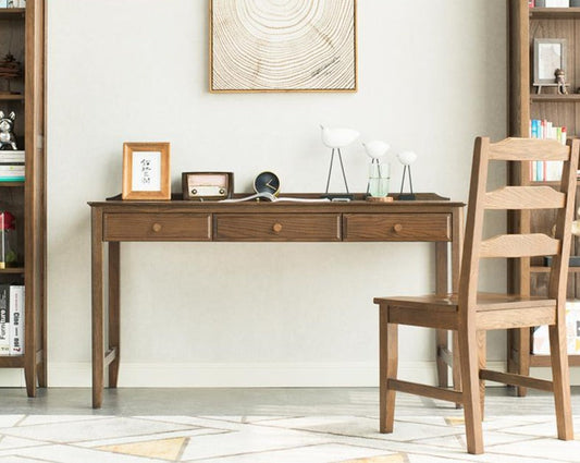 Bureau d'ordinateur en bois massif Hugo Nordic en chêne américain