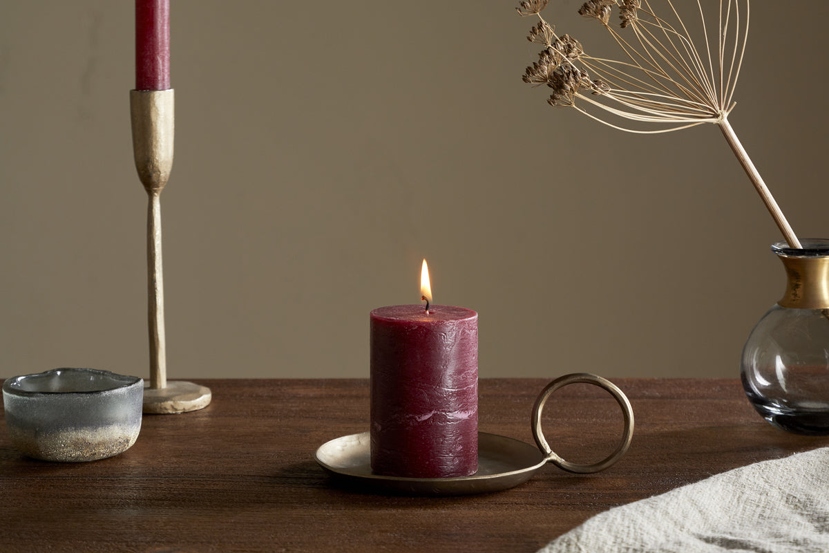 Mini bougie pilier rustique au mélange de soja - Cerise noire