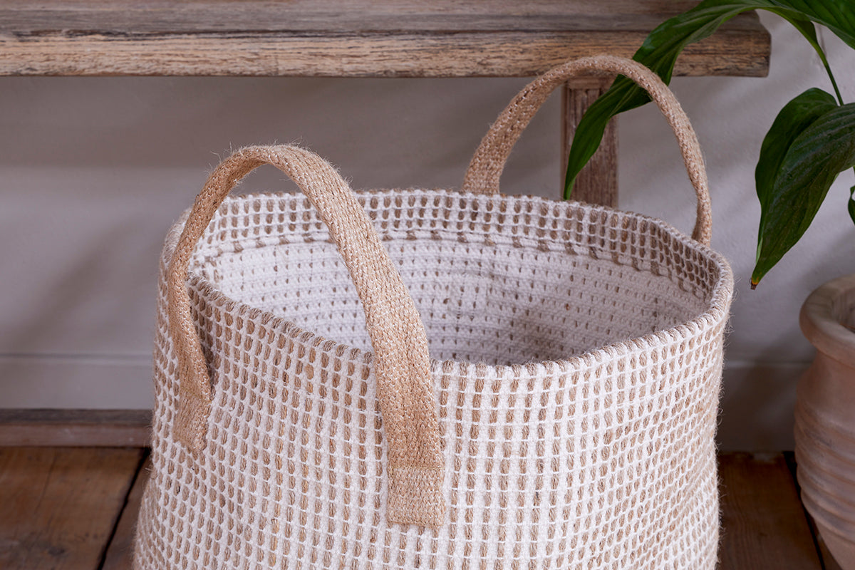 Panier Rohia - Naturel & Crème