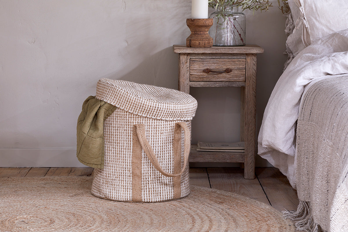 Panier à Linge Rohia - Naturel & Crème
