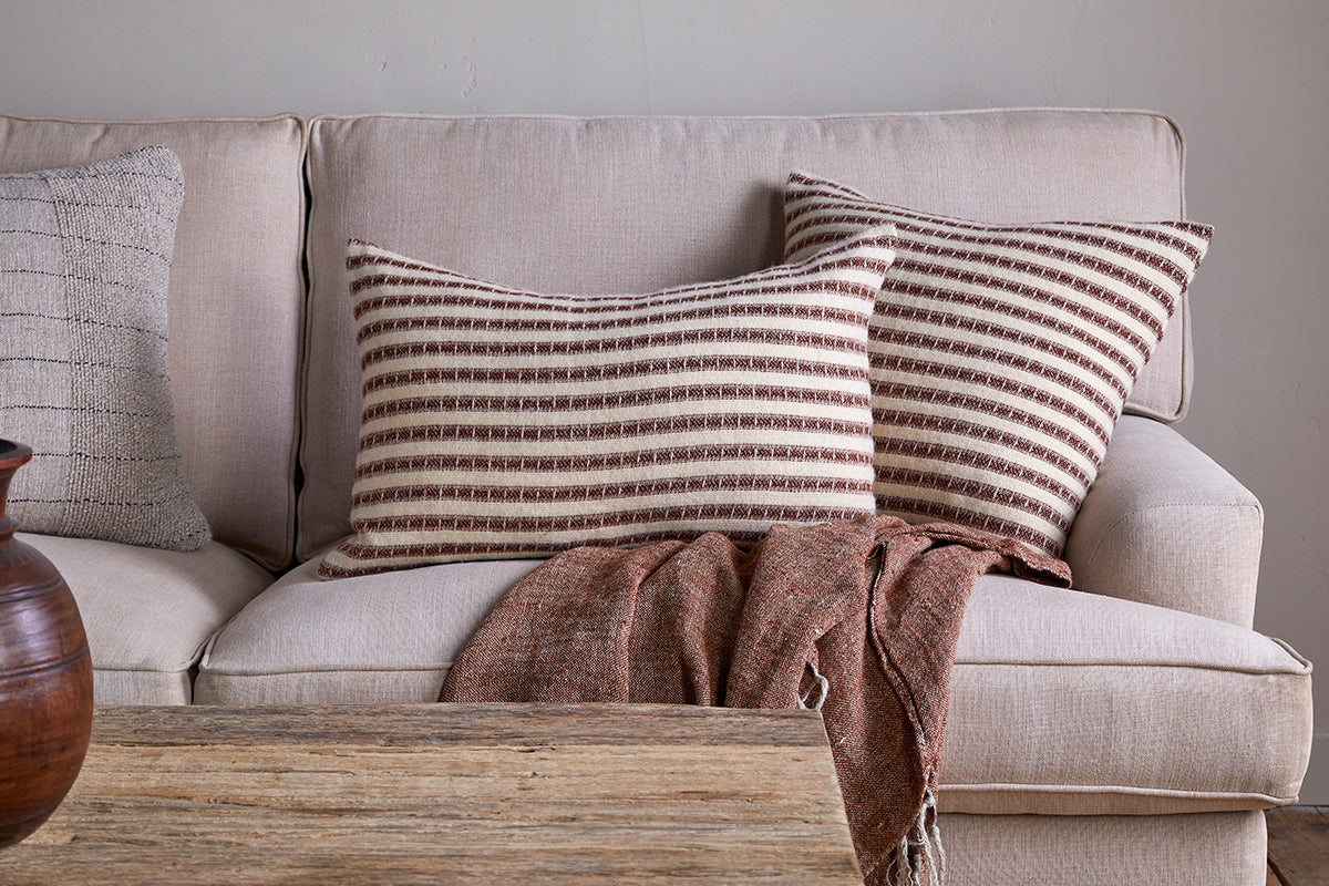 Housse de coussin en laine Sanval - Bordeaux