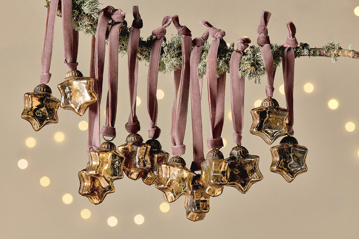 Boules de Noël Sardi Star - Or (lot de 12)