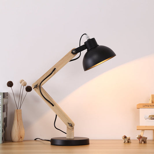 Lampe de bureau en bois massif Aalin