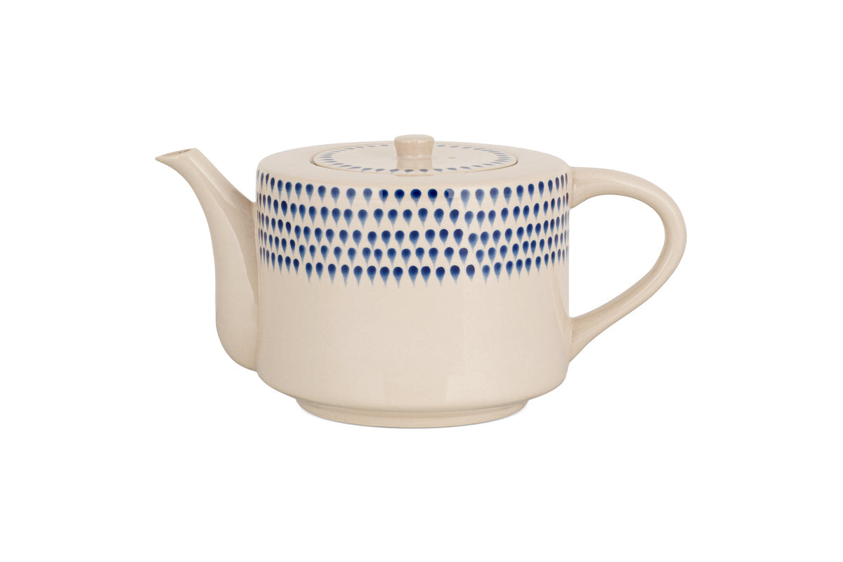 Théière Indigo Drop pour 4 personnes - Crème et indigo