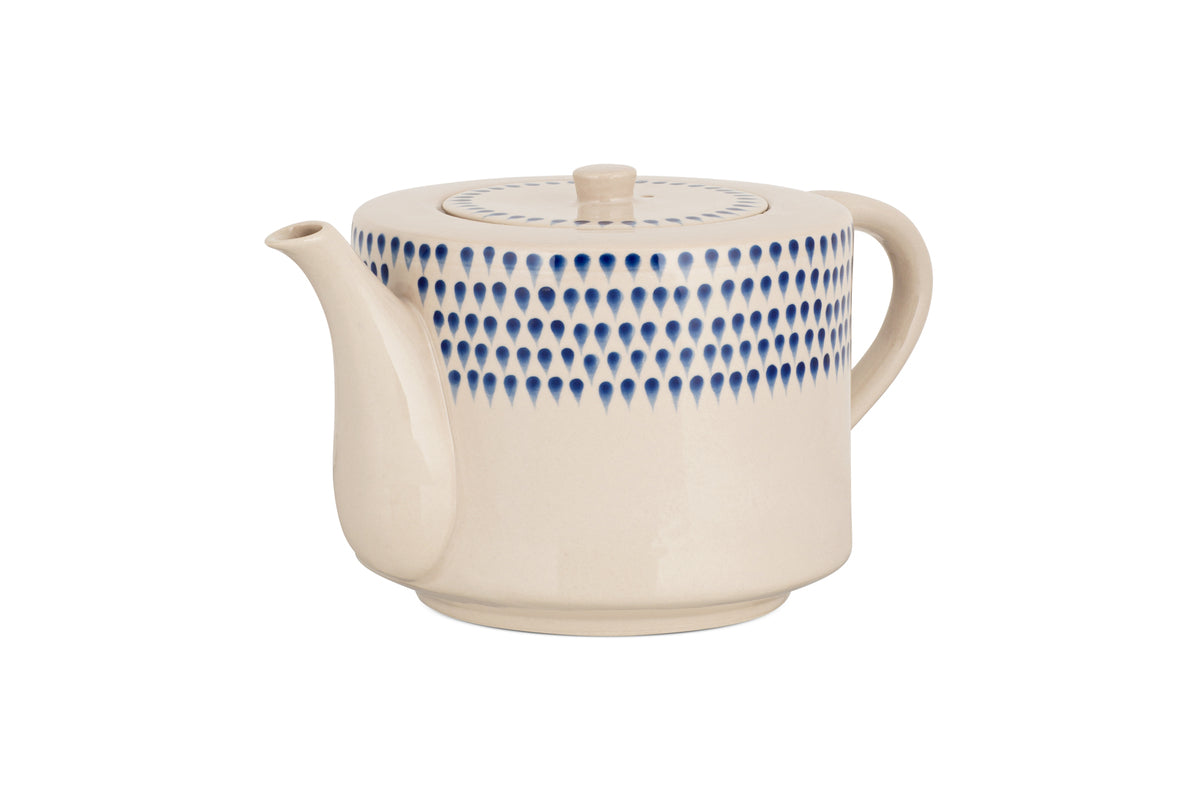 Théière Indigo Drop pour 4 personnes - Crème et indigo