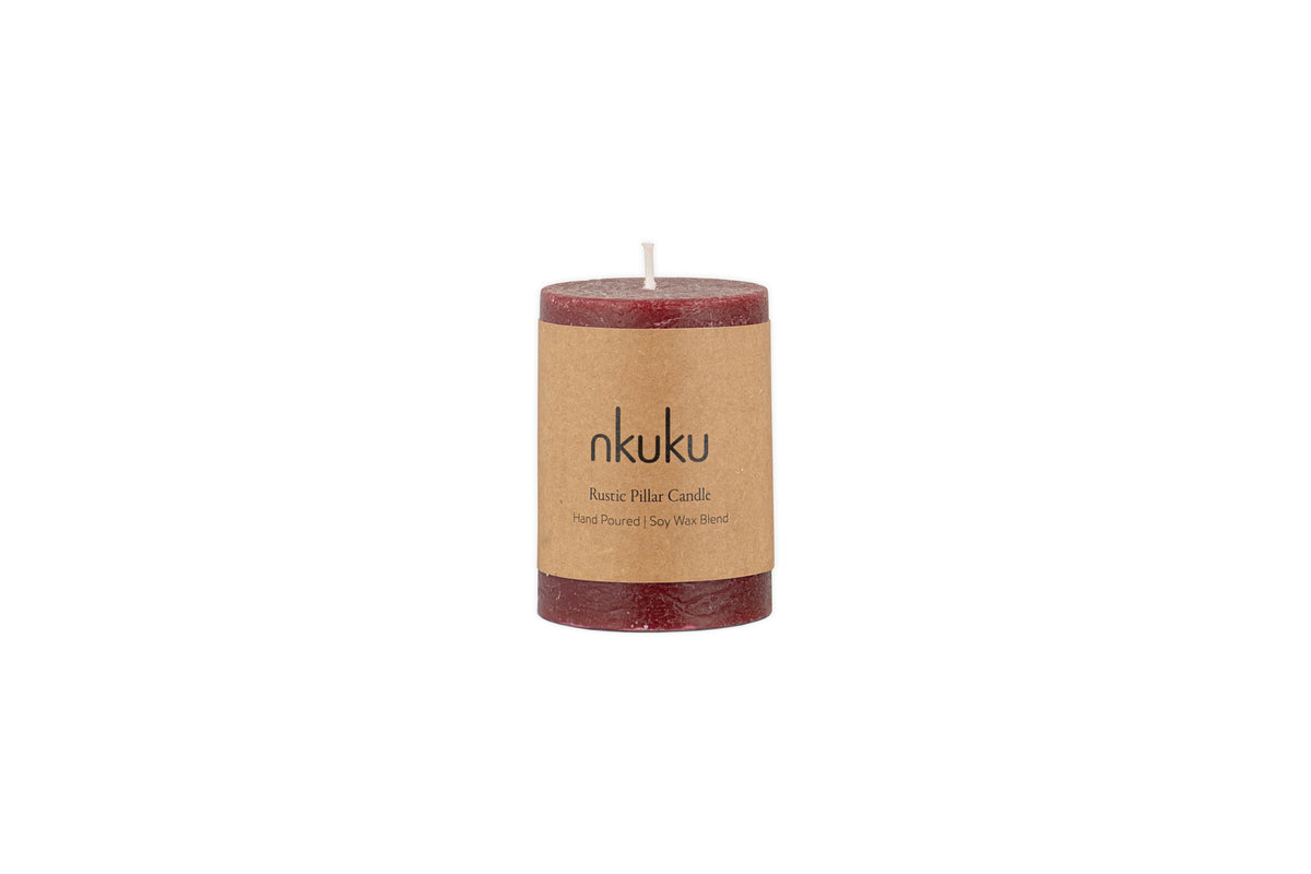 Mini bougie pilier rustique au mélange de soja - Cerise noire