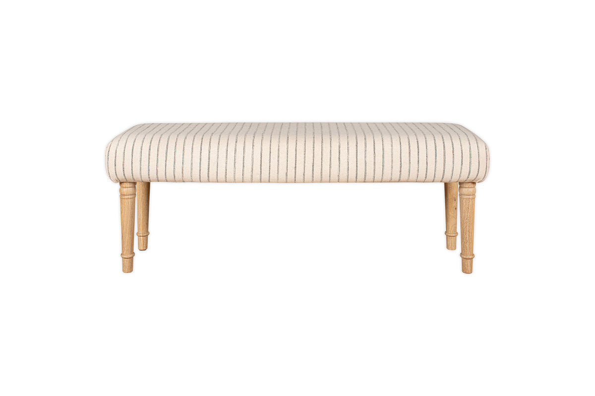 Banc rembourré à rayures Sanja - Gris