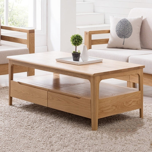 Table basse en bois massif pur de style japonais AKAGI