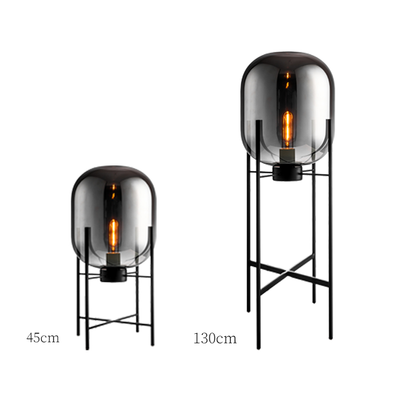 Lampe de sol/de table en verre Alden