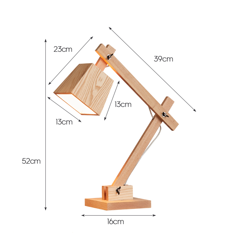 Lampe de table en bois massif Caiman
