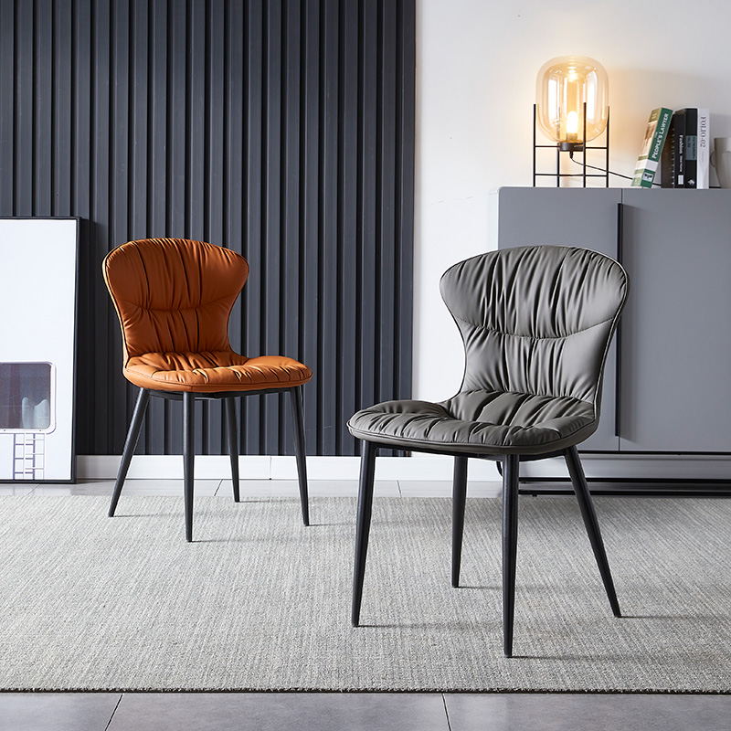 Chaise de salle à manger en cuir Gustavo (lot de 2) 